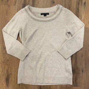 Banana Republic embellished neckline wool-blend sweater